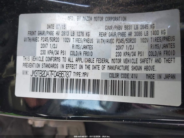 2015 MAZDA CX-9 JM3TB2DA7F0466787 Photo 8