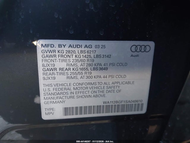 2025 AUDI Q6 E-TRON WA112BGF1SA049610 Photo 8