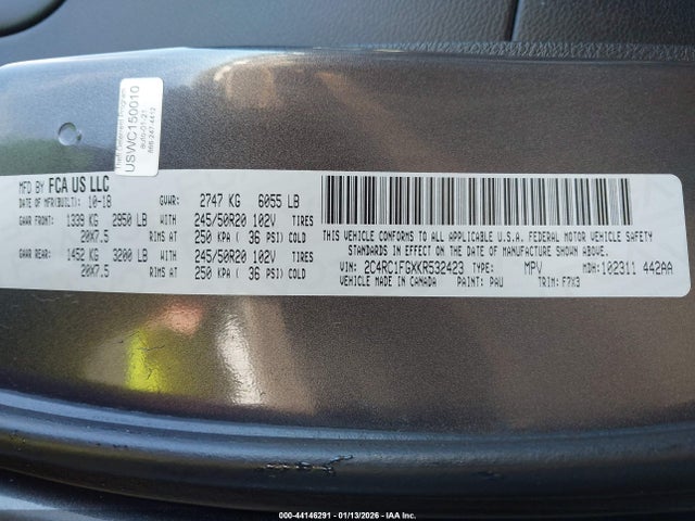 2019 CHRYSLER PACIFICA 2C4RC1FGXKR532423 Photo 8