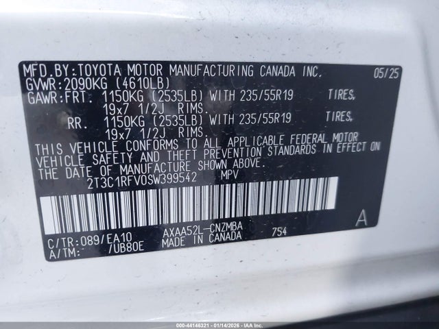 2T3C1RFV0SW399542 Toyota Rav4 Xle Premium