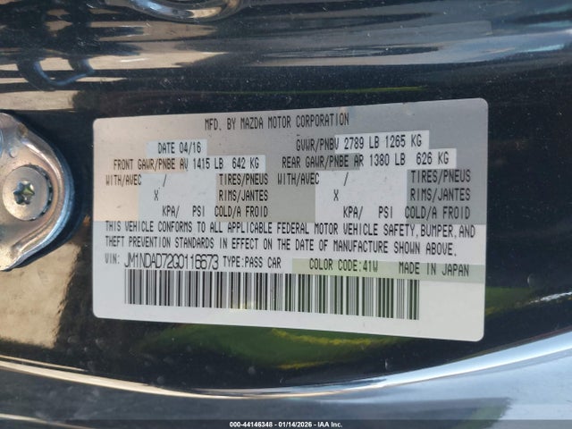 JM1NDAD72G0116673 Mazda Mx-5 Miata Grand Touring