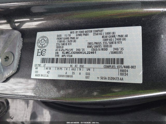 2019 LINCOLN MKC 5LMCJ3D9XKUL22461 Photo 8