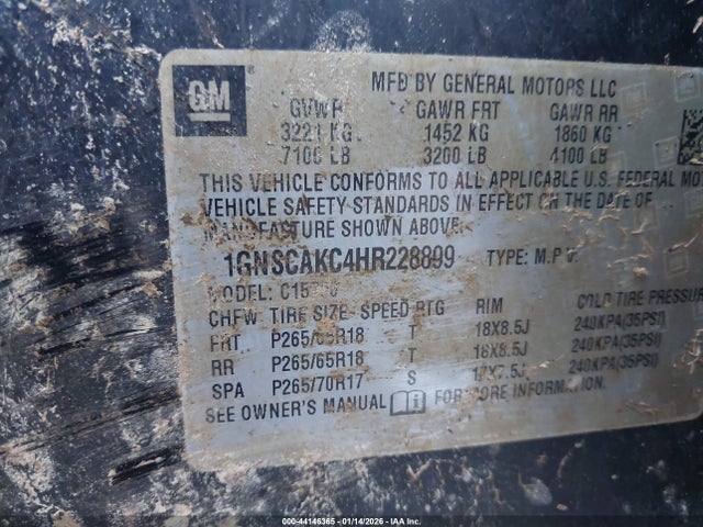 1GNSCAKC4HR228899 Chevrolet Tahoe Ls