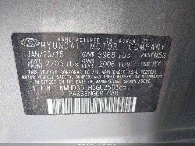 KMHD35LH3GU256185 Hyundai ELANTRA GT