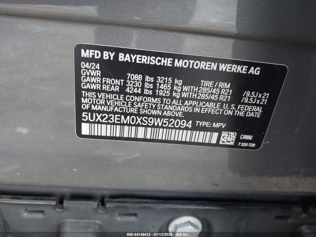 5UX23EM0XS9W52094 BMW X7 Xdrive40i