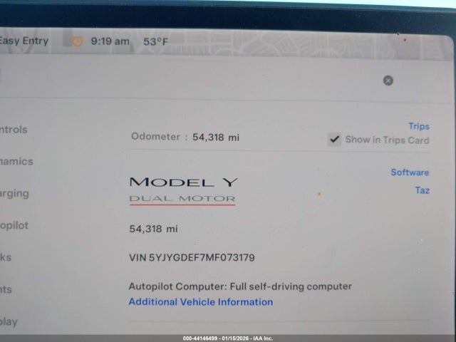 2021 TESLA MODEL Y 5YJYGDEF7MF073179 Photo 6