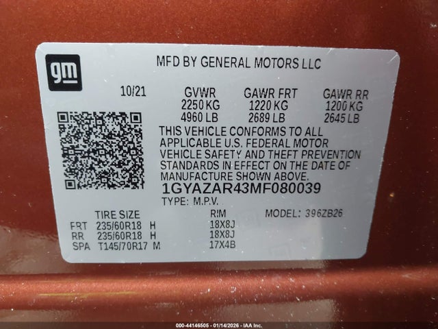 2021 CADILLAC XT4 1GYAZAR43MF080039 Photo 8