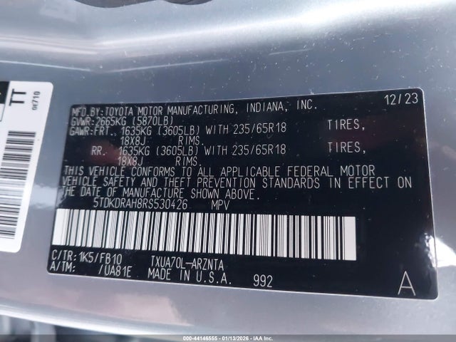 2024 TOYOTA HIGHLANDER 5TDKDRAH8RS530426 Photo 8