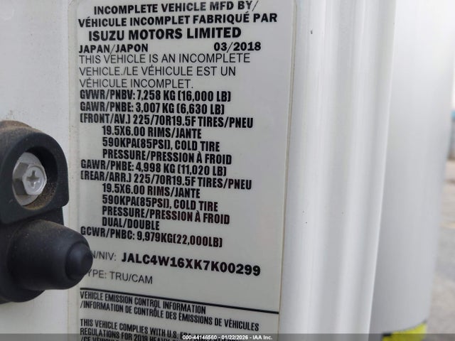 JALC4W16XK7K00299 Isuzu NPR XD