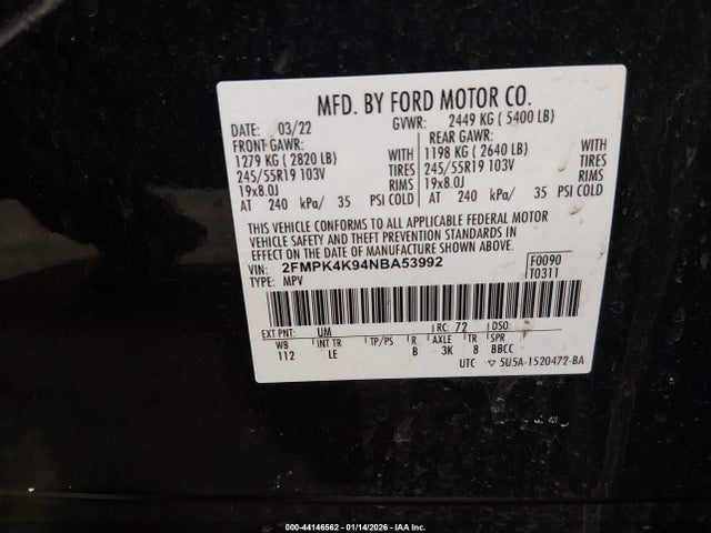 2022 FORD EDGE 2FMPK4K94NBA53992 Photo 8