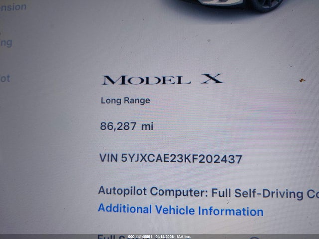 Tesla Model X 100d/75d/long Range 2019 5YJXCAE23KF202437 Image 14