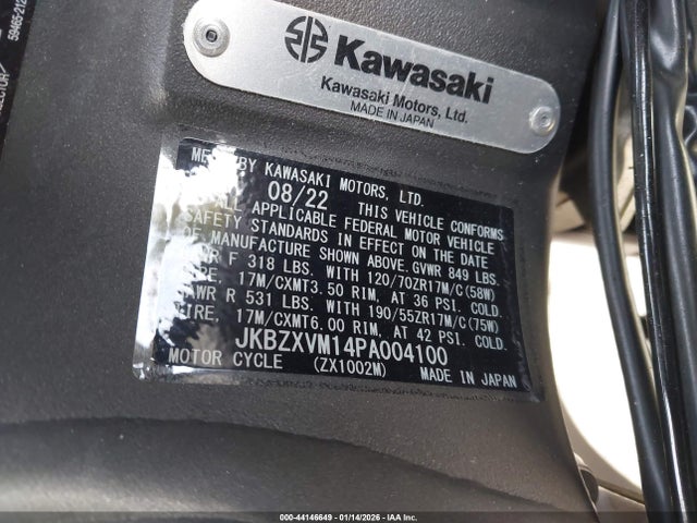 2023 KAWASAKI ZX1002 JKBZXVM14PA004100 Photo 9