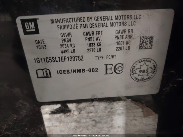 2014 CHEVROLET MALIBU 1G11C5SL7EF139782 Photo 8