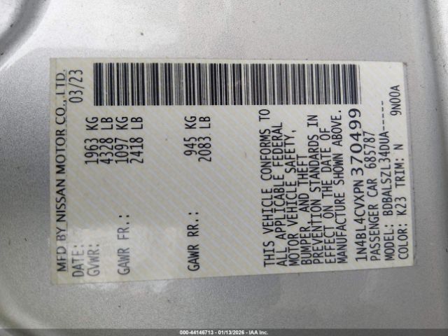 2023 NISSAN ALTIMA 1N4BL4CVXPN370499 Photo 8