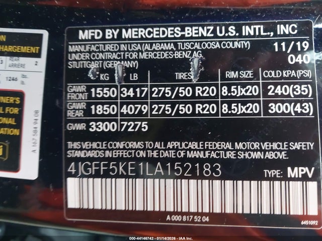 2020 MERCEDES-BENZ GLS 450 4JGFF5KE1LA152183 Photo 8