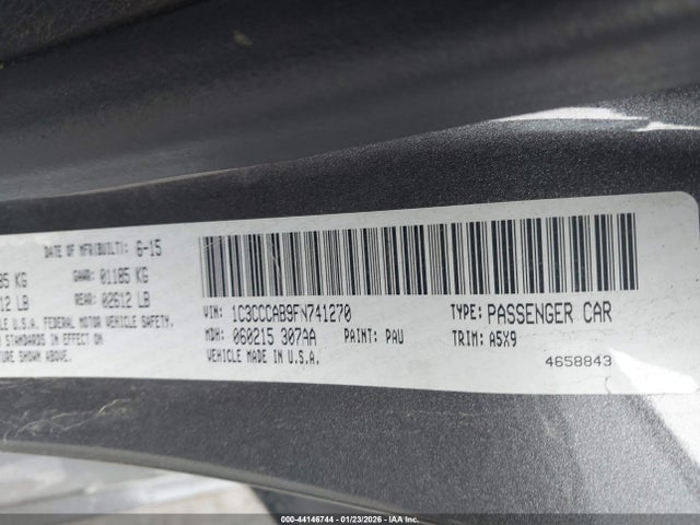 44146744 :رقم المزاد ، 1C3CCCAB9FN741270 vin ، 2015 Chrysler 200 Limited مزاد بيع