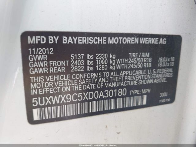 2013 BMW X3 5UXWX9C5XD0A30180 Photo 8