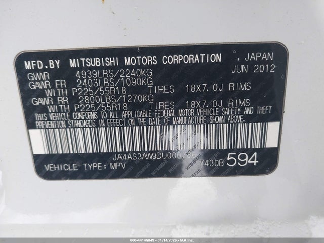 2013 MITSUBISHI OUTLANDER JA4AS3AW9DU000736 Photo 8