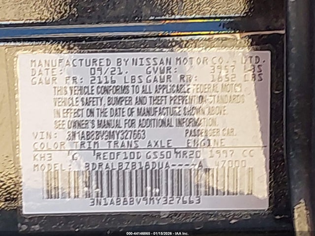 2021 NISSAN SENTRA 3N1AB8BV9MY327663 Photo 8