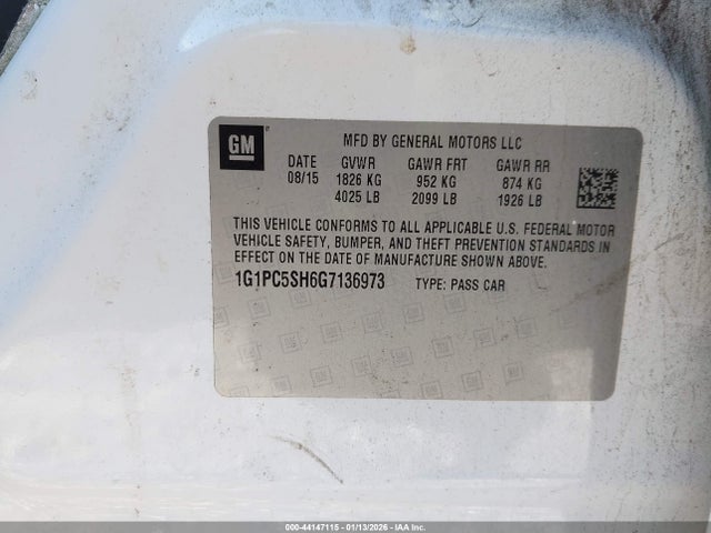 1G1PC5SH6G7136973 Chevrolet Cruze Limited Ls Auto