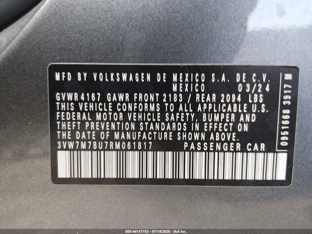 Volkswagen Jetta 1.5t Se 2024 3VW7M7BU7RM061817 Image 9