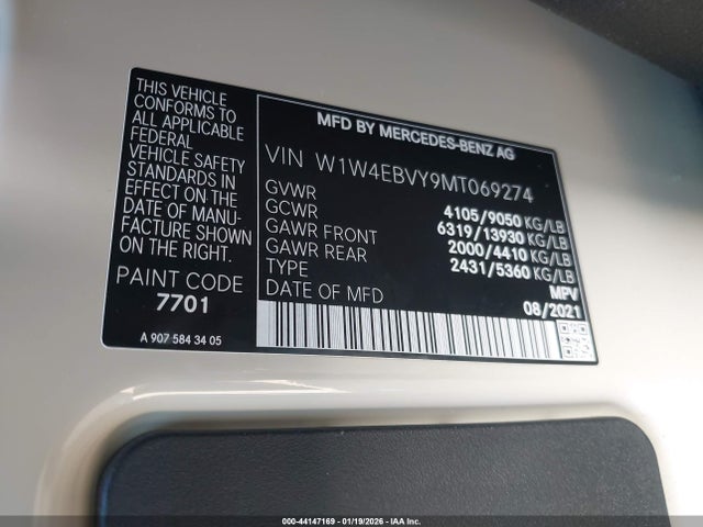 2021 MERCEDES-BENZ SPRINTER 2500 W1W4EBVY9MT069274 Photo 8