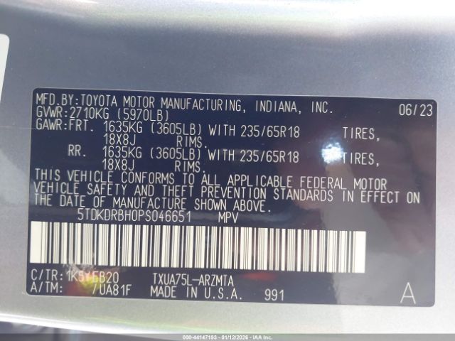 2023 TOYOTA HIGHLANDER 5TDKDRBH0PS046651 Photo 8