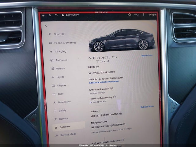 2017 TESLA MODEL S 5YJSA1E25HF210399 Photo 6