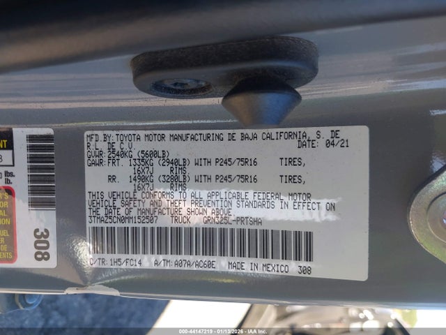 3TMAZ5CN0MM152507 Toyota Tacoma Sr5 V6