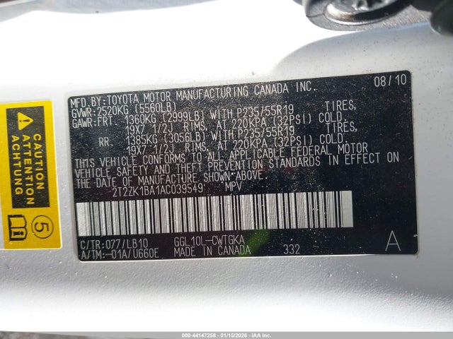 2010 LEXUS RX 350 2T2ZK1BA1AC039549 Photo 8