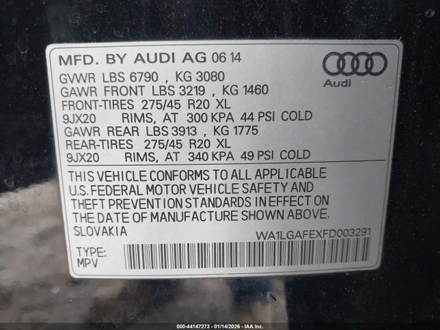2015 AUDI Q7 WA1LGAFEXFD003291 Photo 8