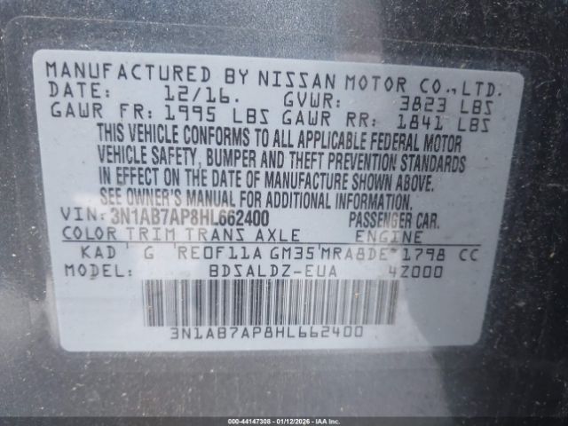 2017 NISSAN SENTRA 3N1AB7AP8HL662400 Photo 8