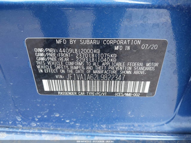 JF1VA1A62L9822347 Subaru WRX