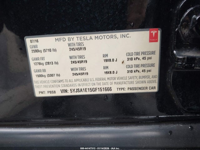 2016 TESLA MODEL S 5YJSA1E15GF151666 Photo 8