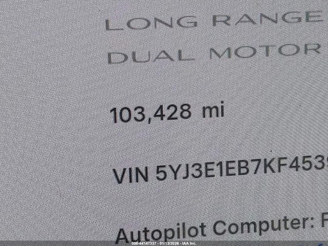 Aukcja sprzedaży 2019 Tesla Model 3 Long Range/performance, vin: 5YJ3E1EB7KF453941, numer aukcji: 44147337