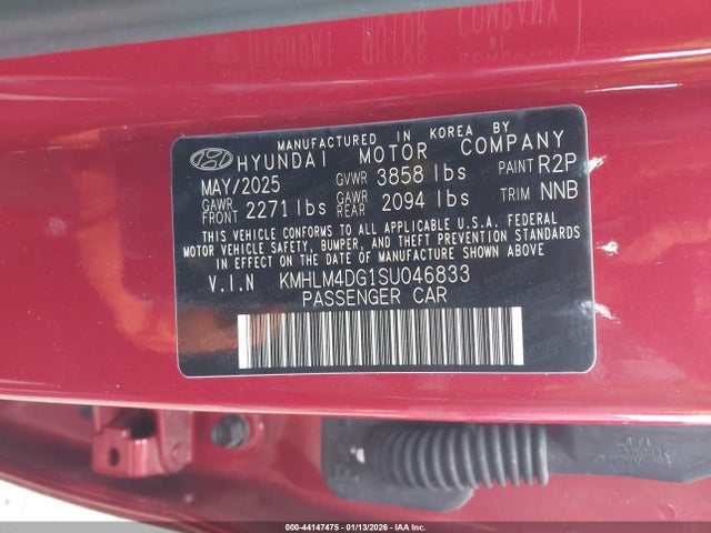 KMHLM4DG1SU046833 Hyundai Elantra Sel Sport