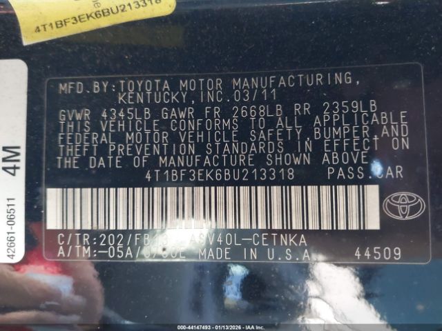 2011 TOYOTA CAMRY 4T1BF3EK6BU213318 Photo 8