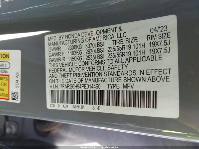 7FARS6H94PE014460 Honda Cr-v Hybrid Sport Touring