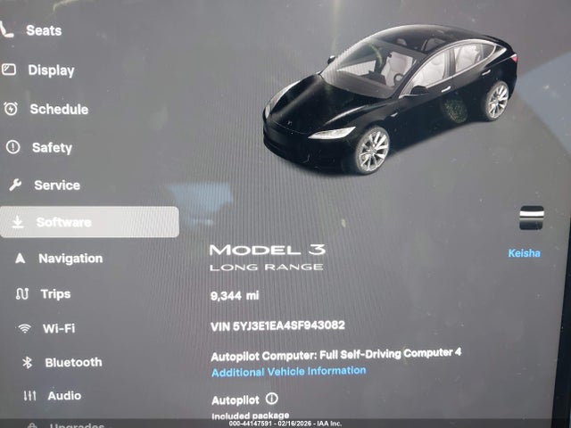 Продаж на аукціоні авто 2025 Tesla Model 3, vin: 5YJ3E1EA4SF943082, номер лоту: 44147591