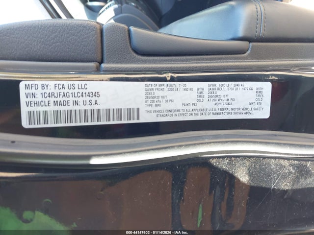 1C4RJFAG1LC414345 Jeep Grand Cherokee Altitude 4x4