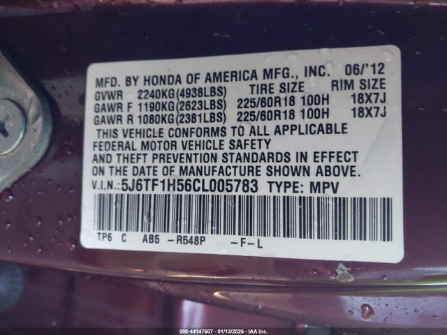 2012 HONDA CROSSTOUR 5J6TF1H56CL005783 Photo 8