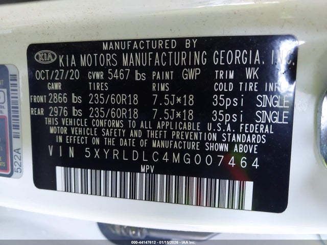 KIA SORENTO S 2021 5XYRLDLC4MG007464 Image 9