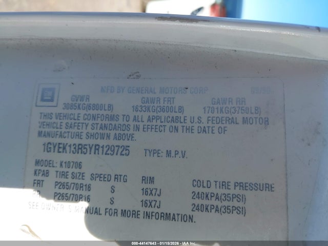 2000 CADILLAC ESCALADE 1GYEK13R5YR129725 Photo 8