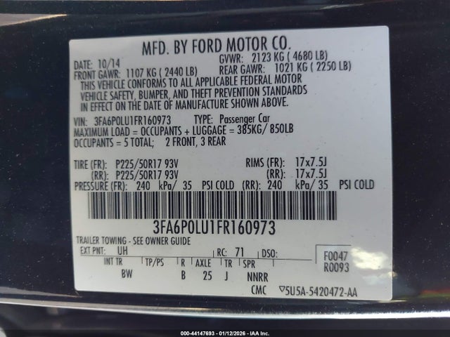 Ford Fusion Hybrid Se 2015 3FA6P0LU1FR160973 Image 9