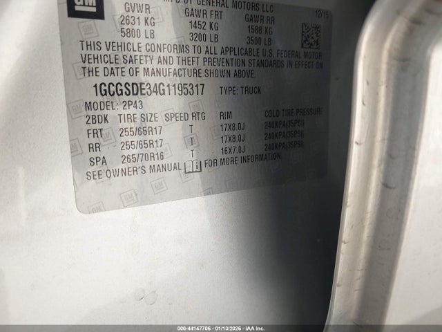 1GCGSDE34G1195317 Chevrolet Colorado Z71