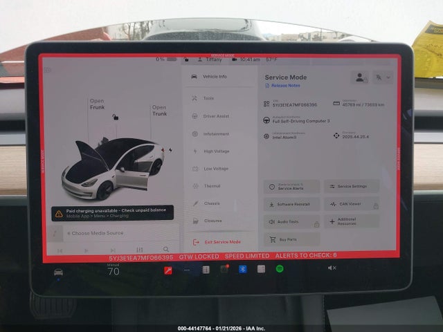 Tesla Model 3 Standard Range Plus Rear-wheel Drive 2021 5YJ3E1EA7MF066395 Image 19