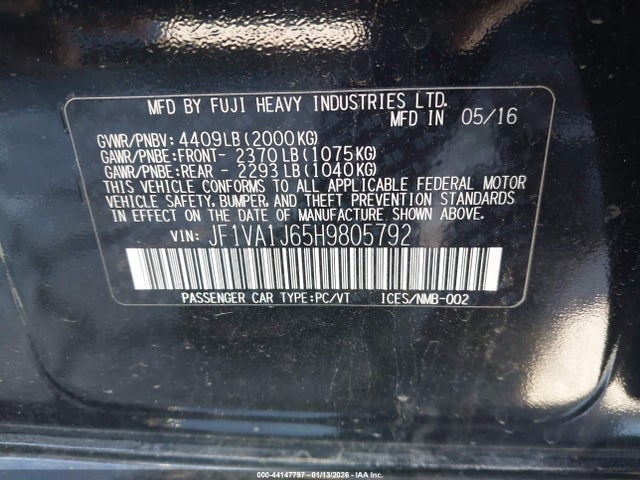 JF1VA1J65H9805792 Subaru Wrx Limited
