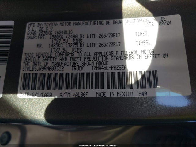 Toyota Tacoma Trd Off Road 2024 3TMLB5JN9RM003312 Image 9
