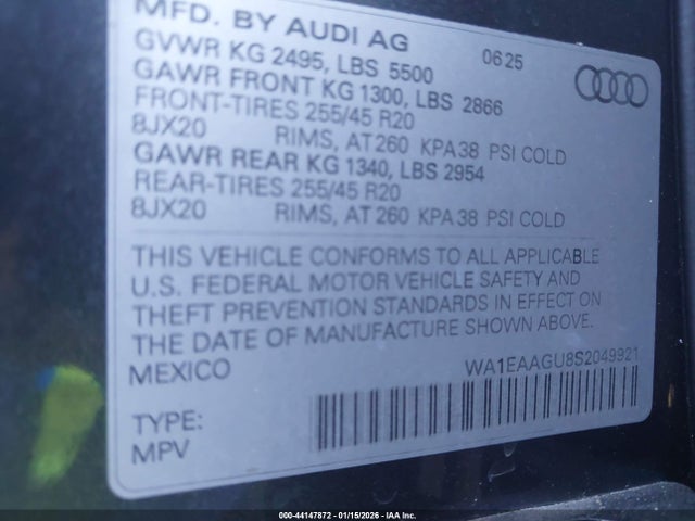 2025 AUDI ALL-NEW Q5 WA1EAAGU8S2049921 Photo 8