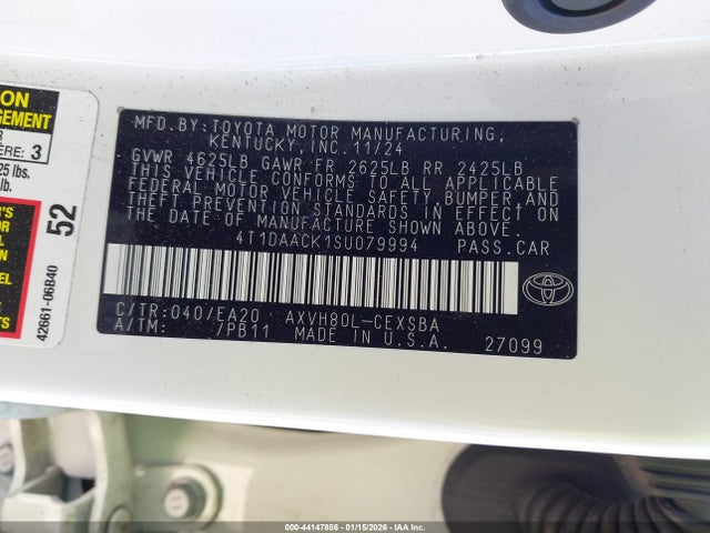 Toyota CAMRY SE 2025 4T1DAACK1SU079994 Image 9